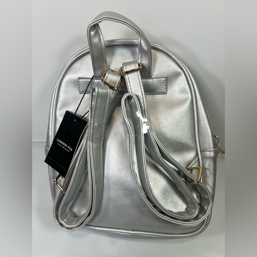 New London Fog Backpack Alice Smooth Silver 100th Anniversary MSRP $88 NWT RARE - Picture 7 of 15